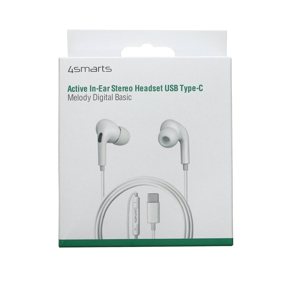 4smarts Melody Digital Basic Hörlurar med USB-C Kabel - Vit