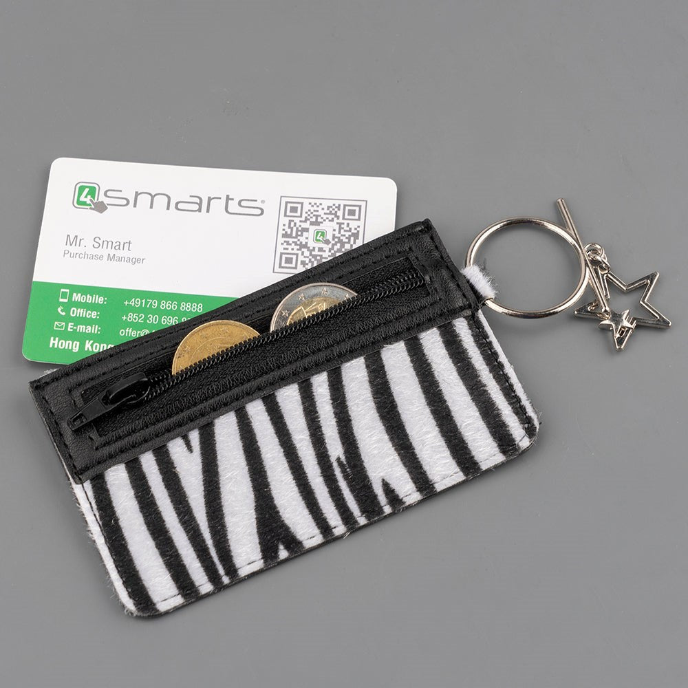 4Smarts Dressup Phone Holder m. Finger Ring & Card Holder - Zebra