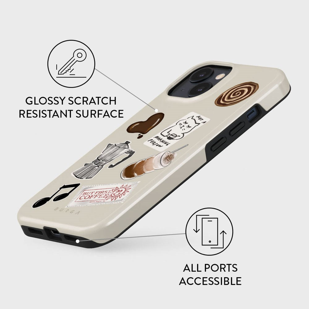 iPhone 15 Burga Tough Fashion Skal - Oat Milk Please