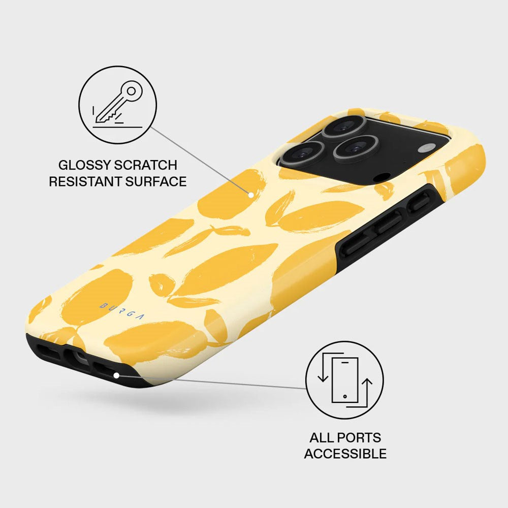 iPhone 17 Pro Burga Tough Fashion Skal - MagSafe Kompatibel - Lemon Tart