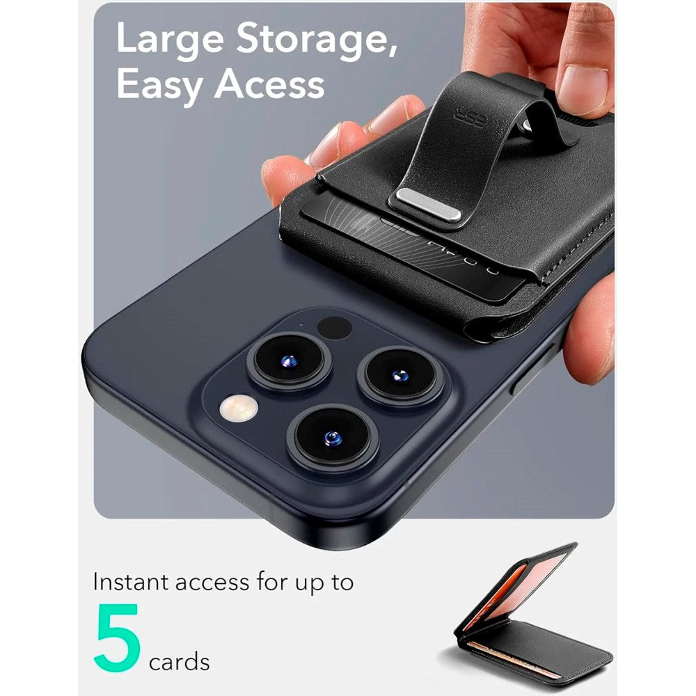 ESR GripWallet Korthållare m. Ställfunktion - MagSafe Kompatibel - Svart