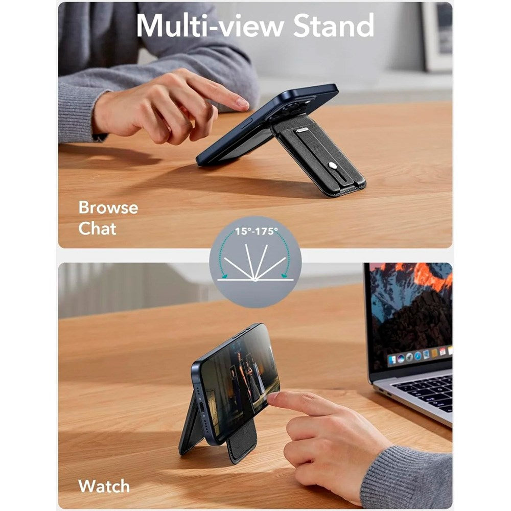 ESR GripWallet Korthållare m. Ställfunktion - MagSafe Kompatibel - Svart