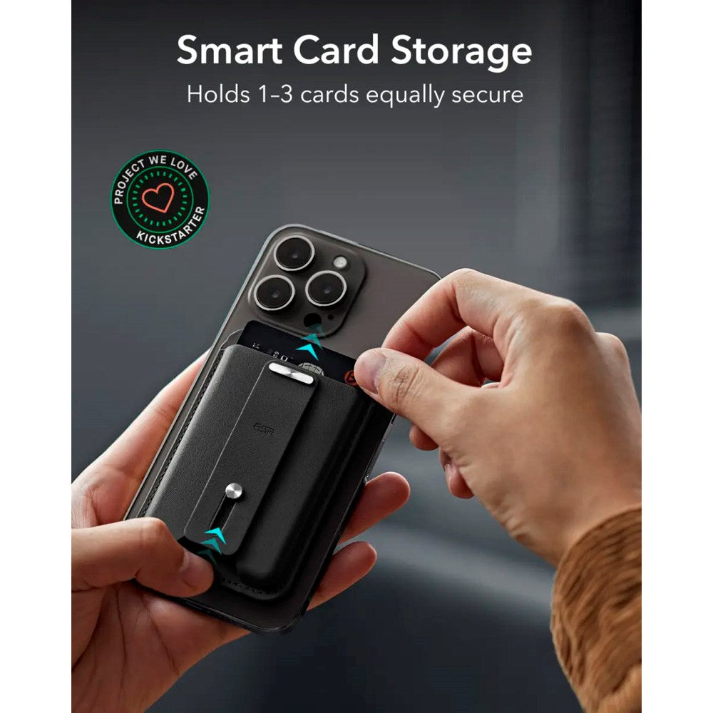 ESR GeoWallet Korthållare m. Ställfunktion - MagSafe Kompatibel - Svart