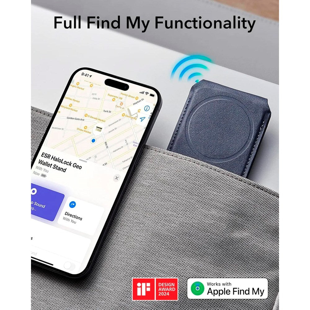 ESR GeoWallet Korthållare m. Ställfunktion - MagSafe Kompatibel - Blå