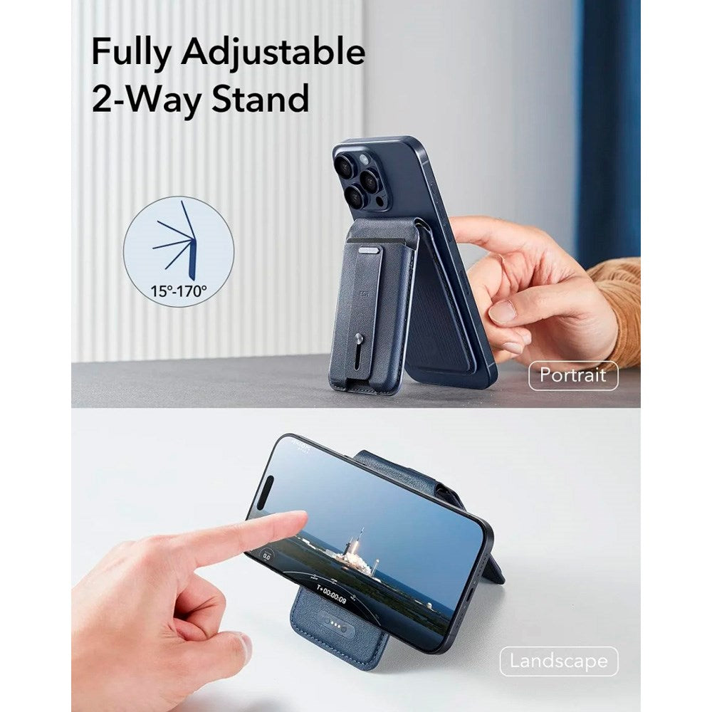 ESR GeoWallet Korthållare m. Ställfunktion - MagSafe Kompatibel - Blå