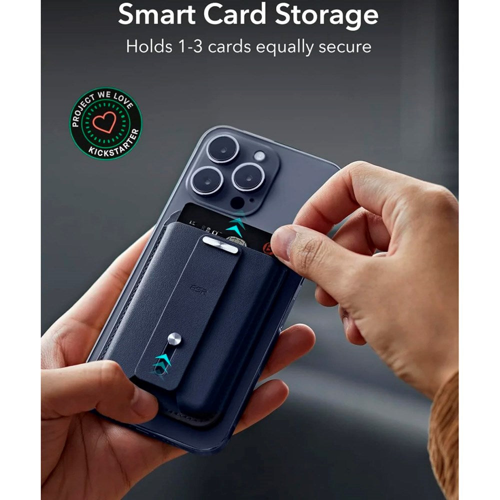 ESR GeoWallet Korthållare m. Ställfunktion - MagSafe Kompatibel - Blå