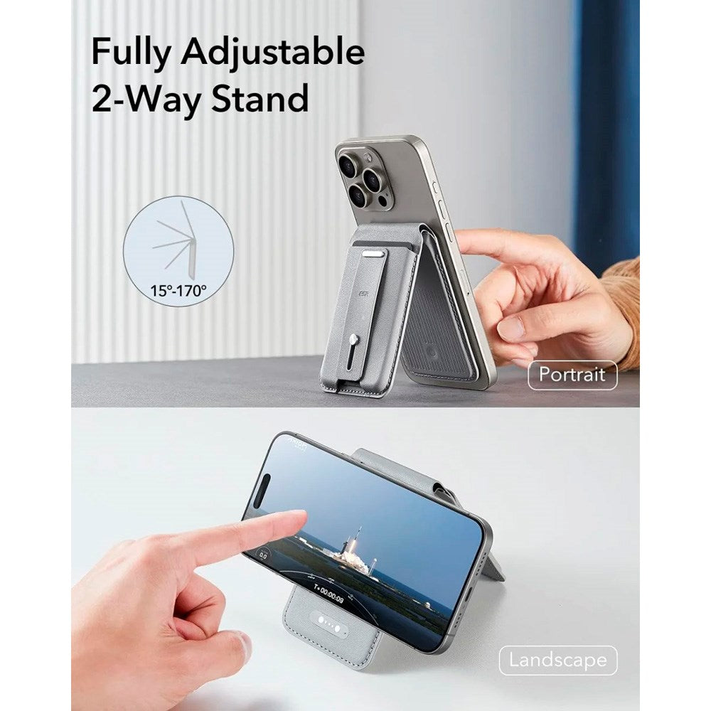 ESR GeoWallet Korthållare m. Ställfunktion - MagSafe Kompatibel - Grå