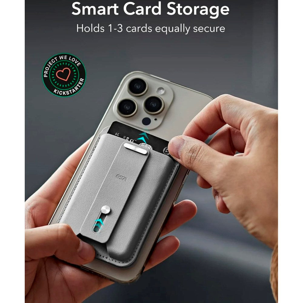 ESR GeoWallet Korthållare m. Ställfunktion - MagSafe Kompatibel - Grå