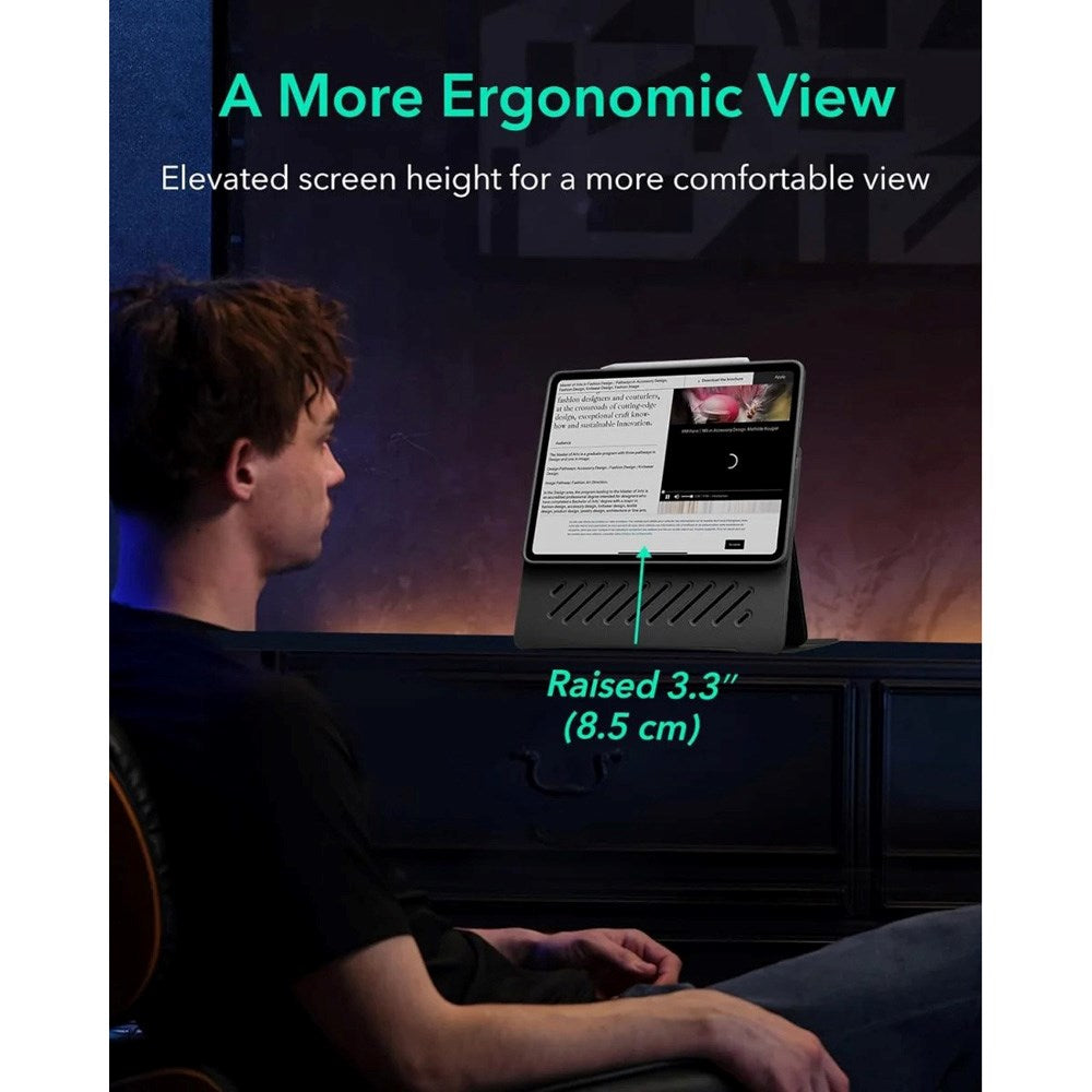 ESR iPad Air 13" (2025 / 2024) Shift Fodral m. Avtagbar Skal - Svart