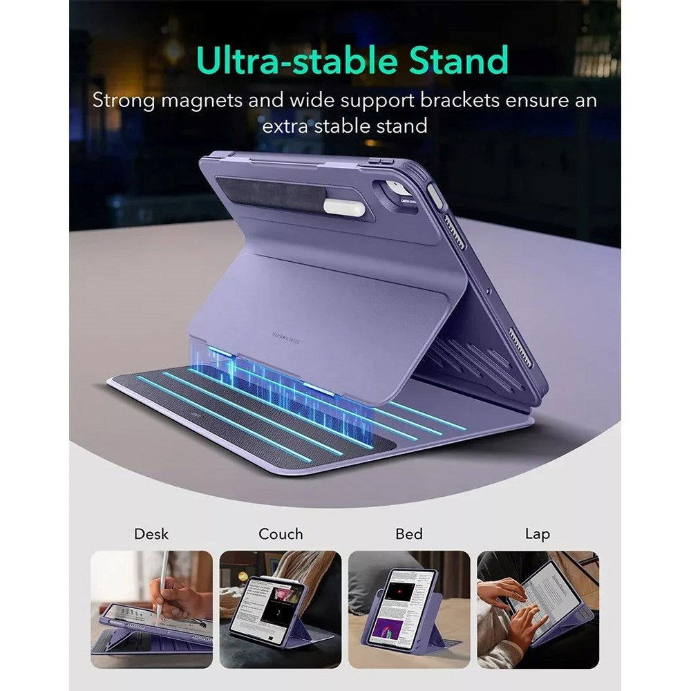 ESR iPad Air 13" (2025 / 2024) Shift Fodral m. Avtagbar Skal - Lila