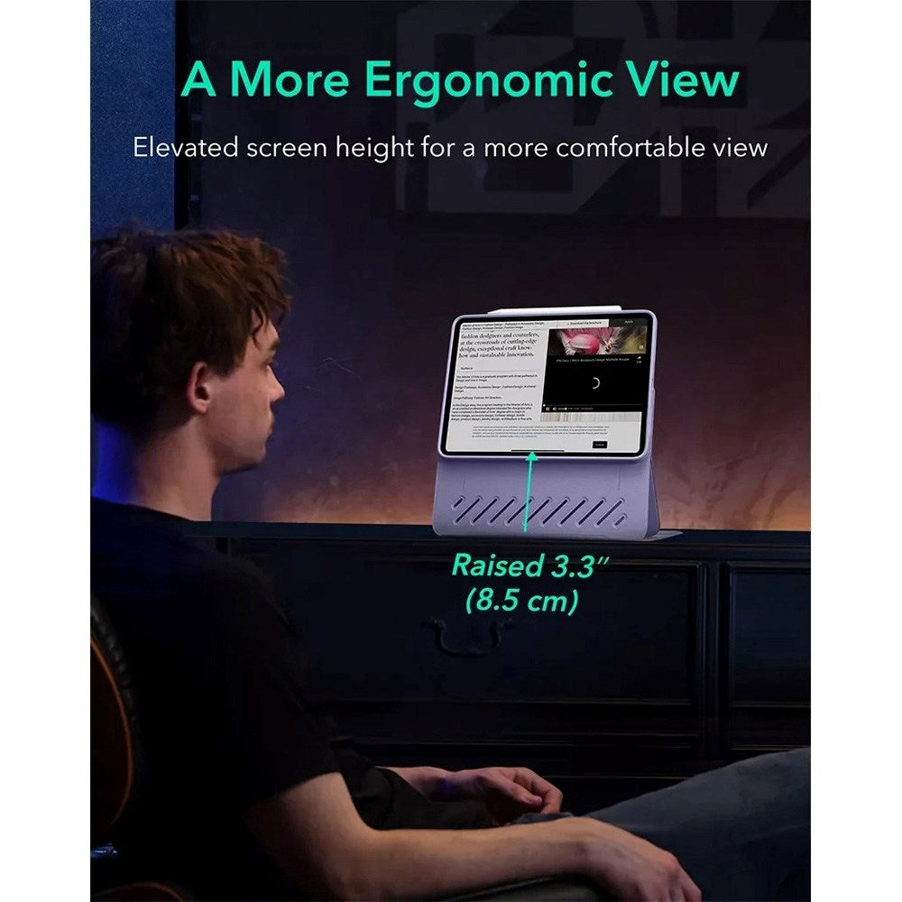 ESR iPad Air 13" (2025 / 2024) Shift Fodral m. Avtagbar Skal - Lila