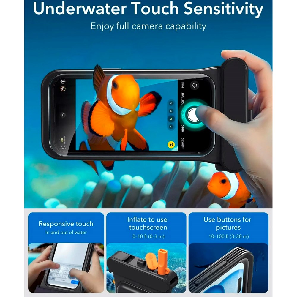 ESR iPhone 15 / 14 / 13 Vattentät Case - Svart