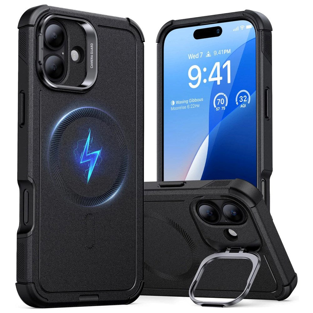 ESR iPhone 16 Cyber Armor Skal med Kickstand - MagSafe Kompatibel - Svart
