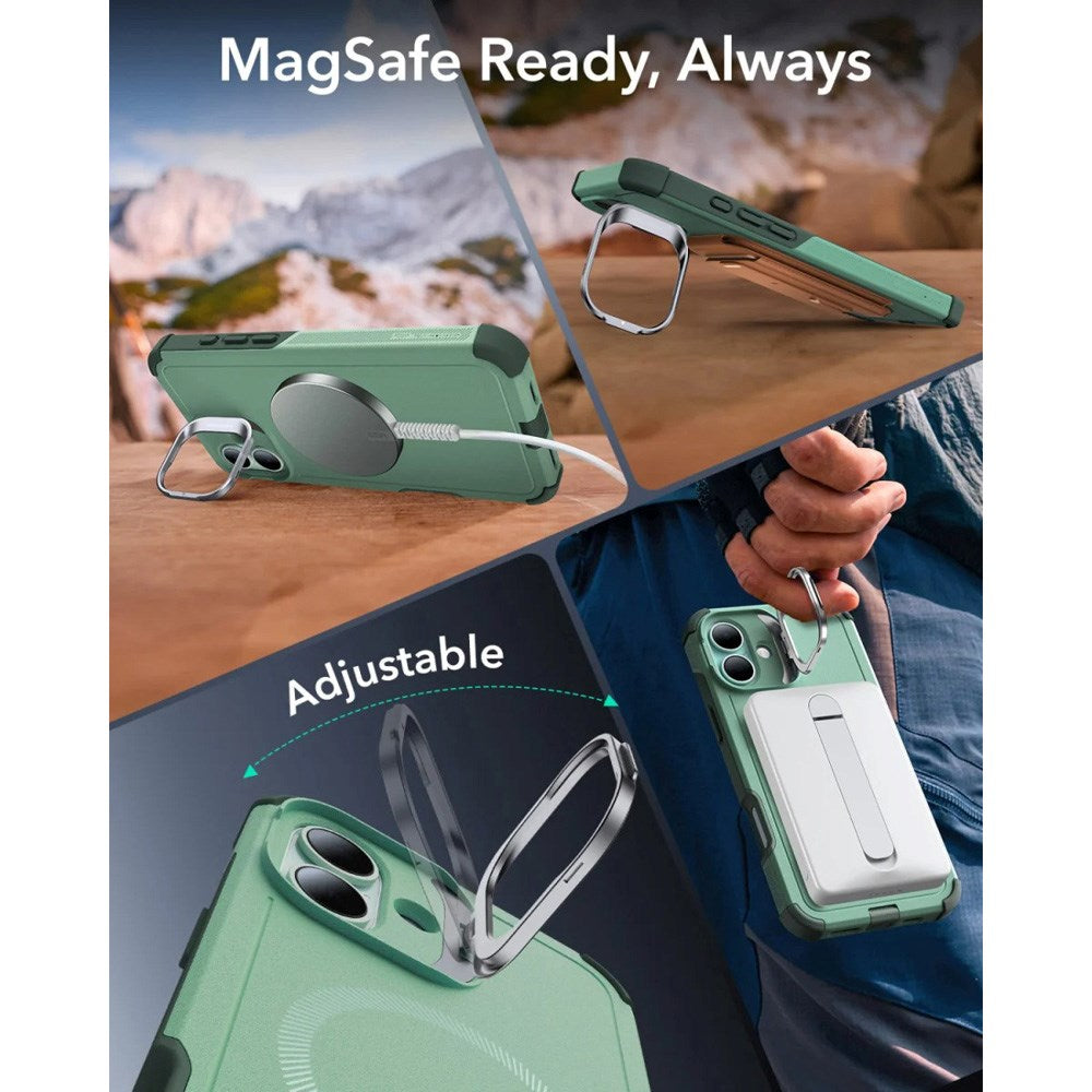 ESR iPhone 16 Cyber Armor Skal med Kickstand - MagSafe Kompatibel - Grön