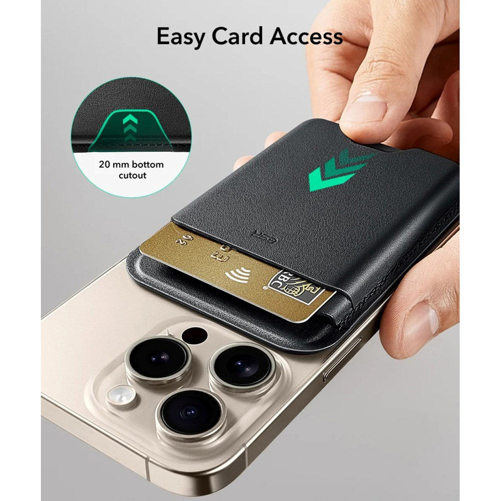 ESR HaloLock Korthållare i Konstläder med MagSafe - Blå