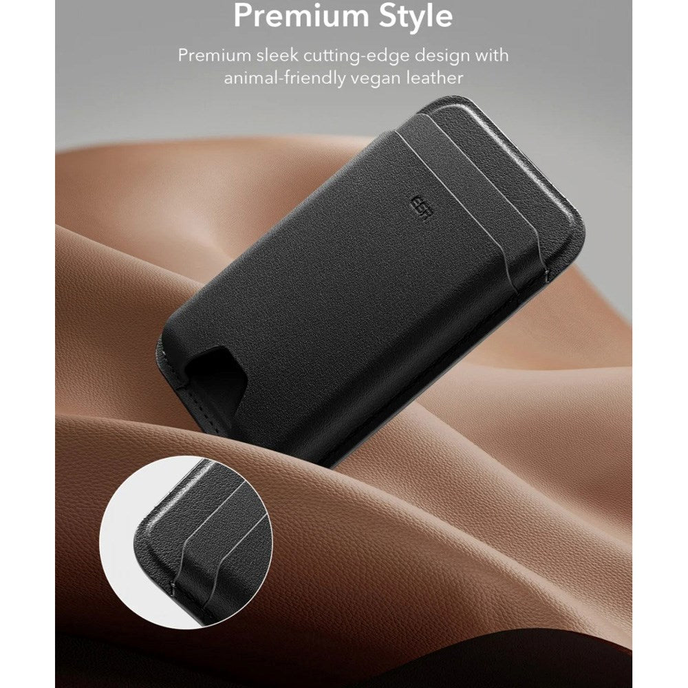 ESR HaloLock Korthållare i Konstläder med MagSafe - Svart