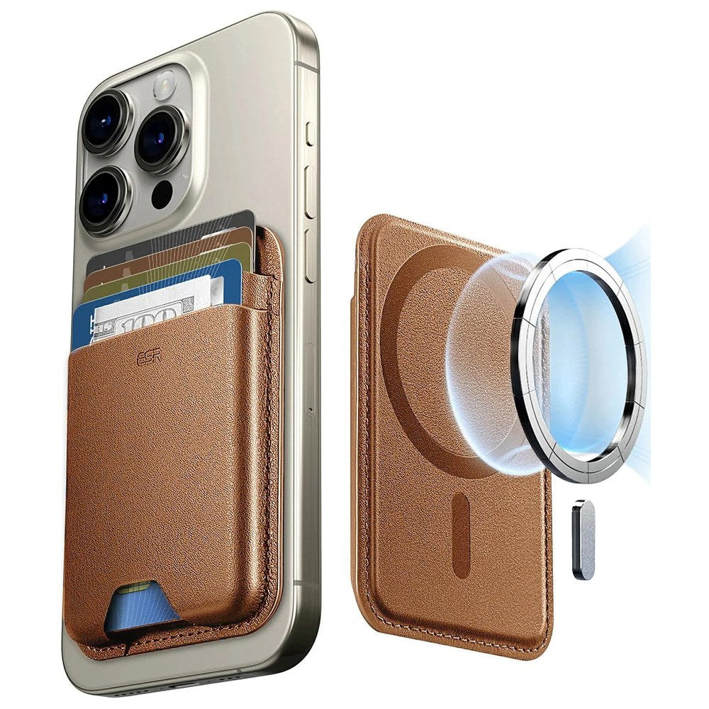 ESR HaloLock Korthållare i Konstläder med MagSafe - Brun