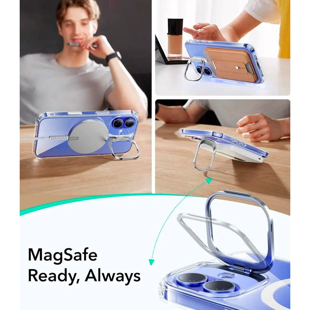 ESR iPhone 16 Classic Hybrid Skal m. Kickstand - MagSafe Kompatibel - Genomskinlig