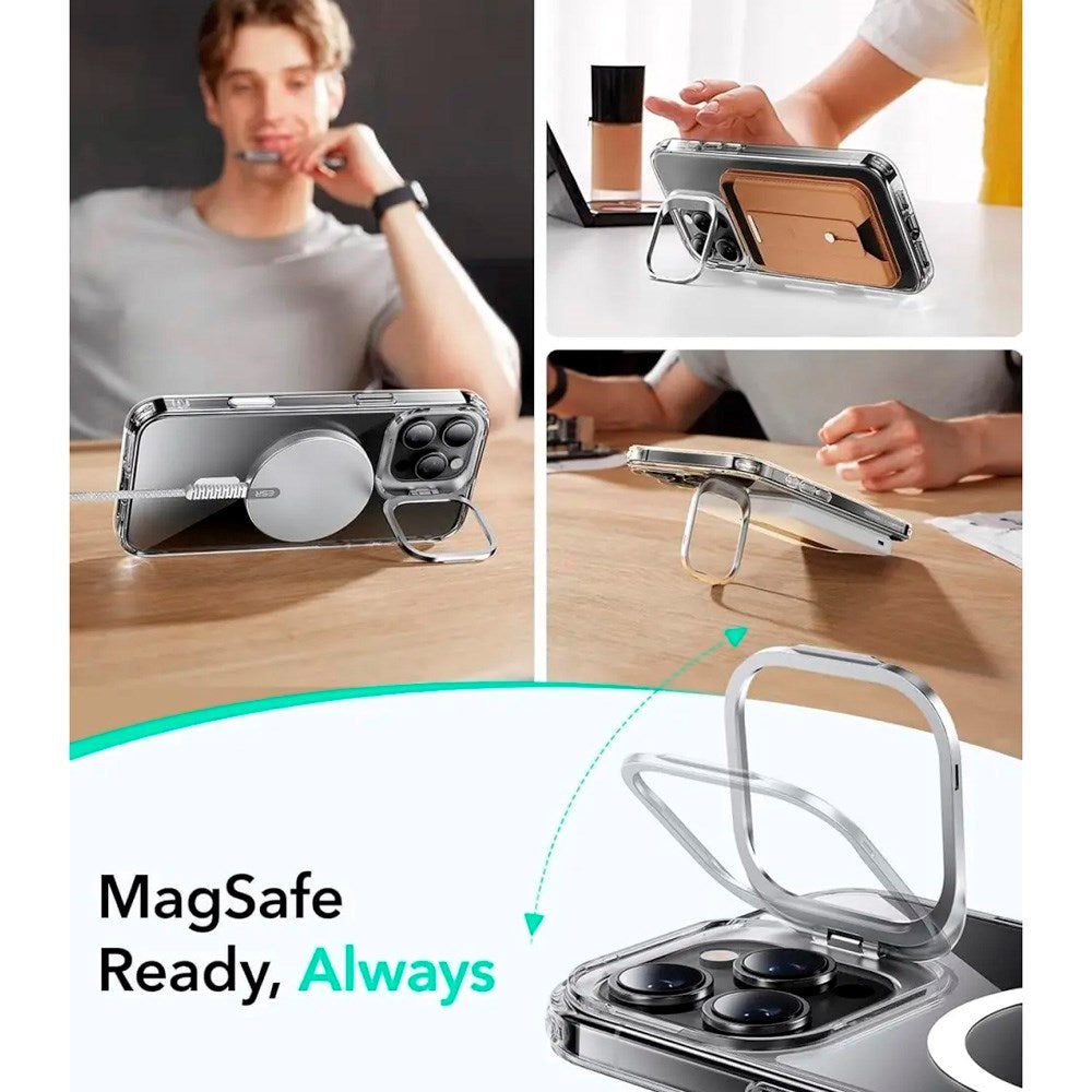 ESR iPhone 16 Pro Max Classic Hybrid Skal m. Kickstand - MagSafe Kompatibel - Genomskinlig