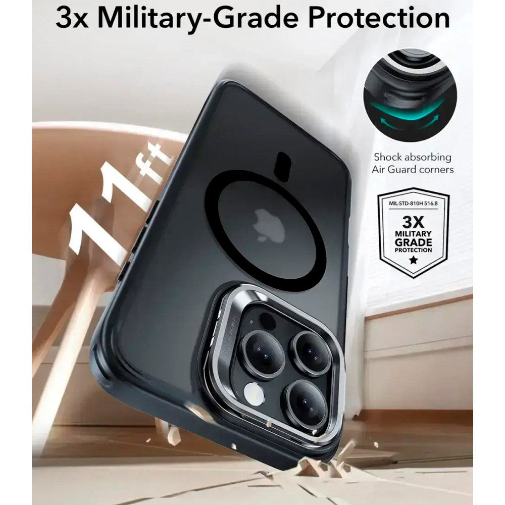 ESR iPhone 16 Pro Max Classic Hybrid Skal m. Kickstand - MagSafe Kompatibel - Matt Svart