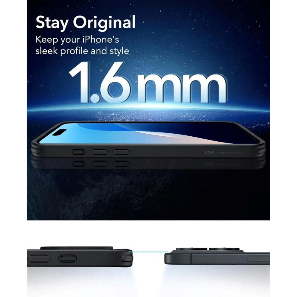 ESR iPhone 16 Classic Hybrid Skal med Camera Control-Knapp - MagSafe Kompatibel - Matt Genomskinlig / Svart