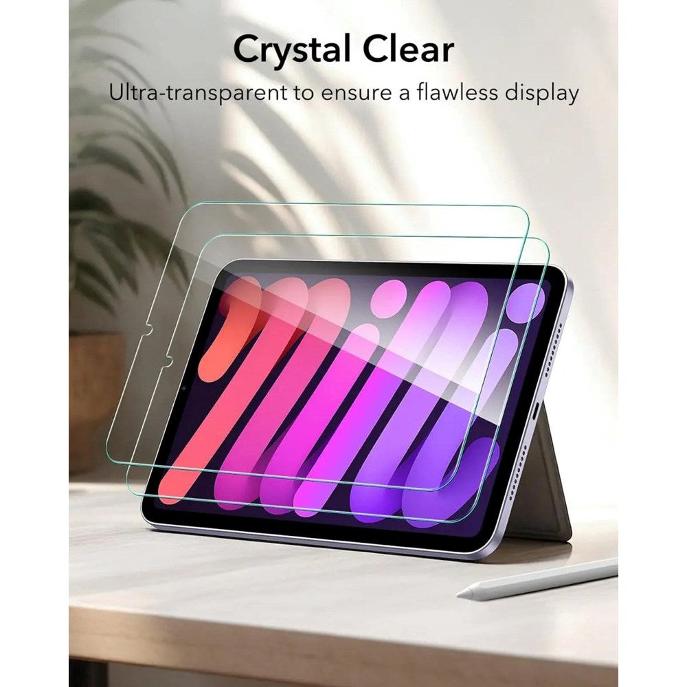 iPad Mini (2024/2021) ESR Härdat Skärmskydd med Monteringsram - 2 st. - Genomskinlig