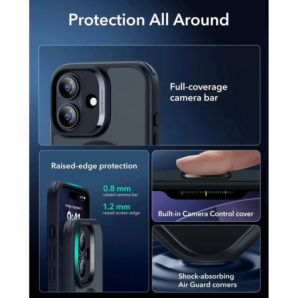 ESR iPhone 17 Classic Hybrid Skal med Kamerakontrollknapp - MagSafe Kompatibel - Matt Svart