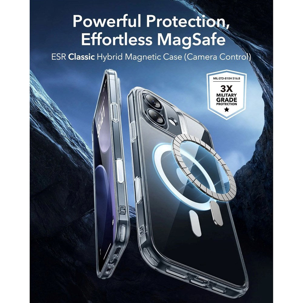 ESR iPhone 17 Classic Hybrid Skal med Kamerakontrollknapp - MagSafe Kompatibel - Gennomskinlig