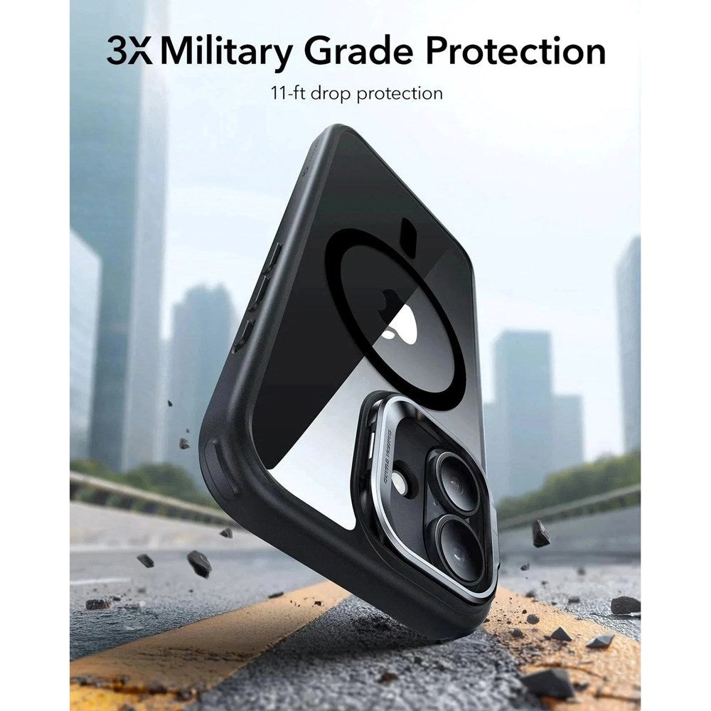 ESR iPhone 17 Classic Hybrid Stash Case med Kickstand - MagSafe Kompatibel - Genomskinlig / Svart