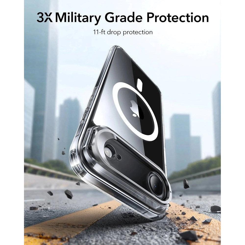 ESR iPhone Air Classic Hybrid Stash Case med Kickstand - MagSafe Kompatibel - Genomskinlig