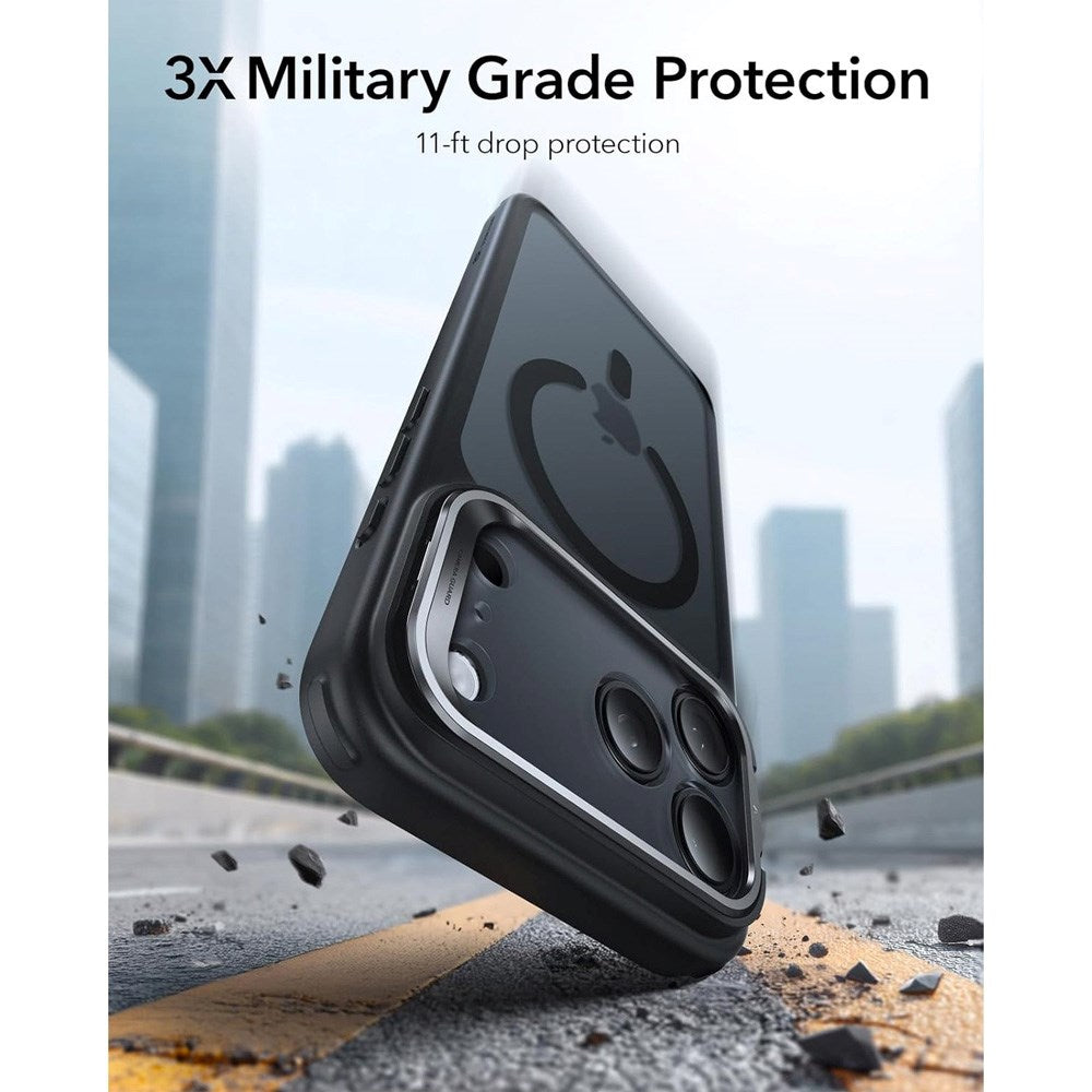 ESR iPhone 17 Pro Classic Hybrid Stash Case med Kickstand - MagSafe Kompatibel - Matt Svart