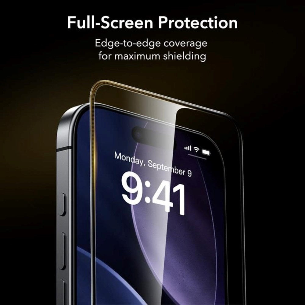 iPhone 17 / 16 Pro ESR UltraFit Armorite Pro Härdat Skärmskyddsglas - Genomskinlig / Svart Kant
