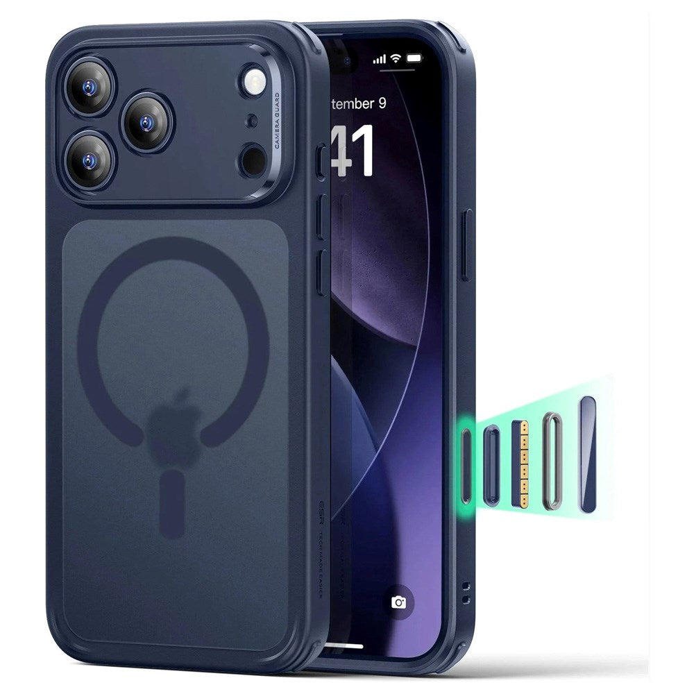 ESR iPhone 17 Pro Max Classic Hybrid Skal med Kamerakontrollknapp - MagSafe Kompatibel - Mattblå