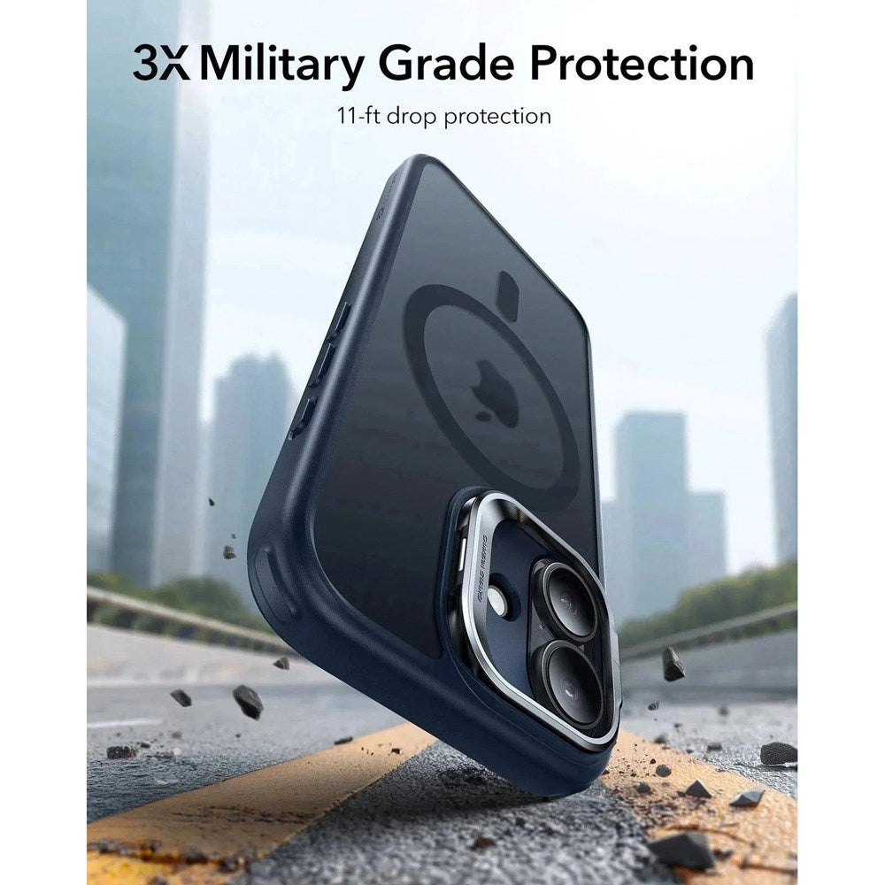 ESR iPhone 17 Classic Hybrid Stash Case med Kickstand - MagSafe Kompatibel - Mattblå