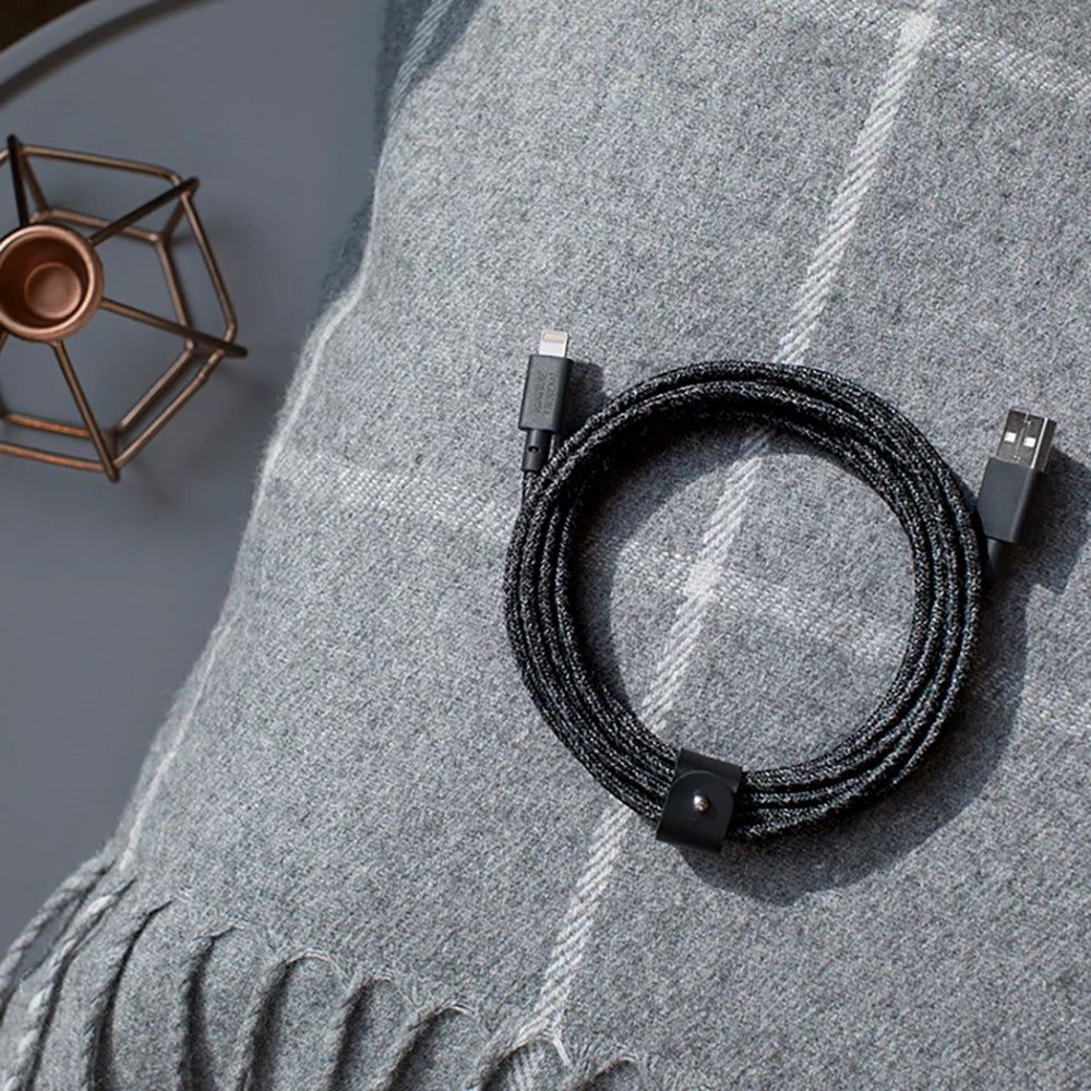 Native Union Belt Kabel USB-A till Lightning med läderspänne 3 meter. - Kosmos