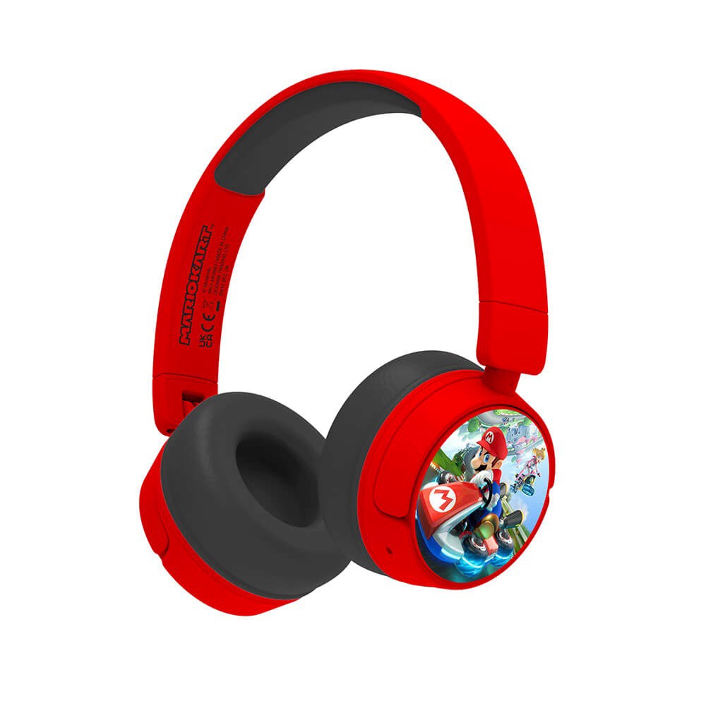 Mariokart OTL On-Ear Trådlösa Hörlurar för Barn -Röd / Svart