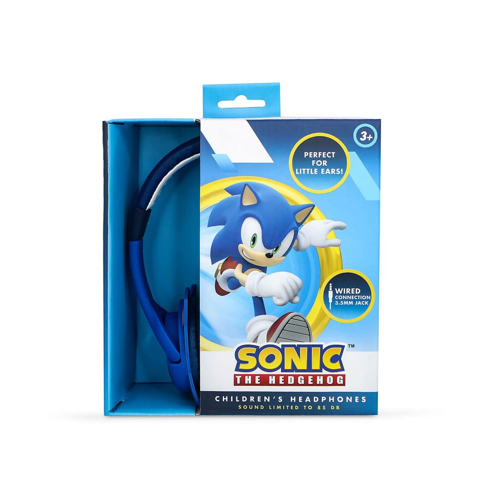 SONIC the Hedgehog OTL On-Ear Hörlurar för Barn med 3D-Öron – Max. 85dB - Blå