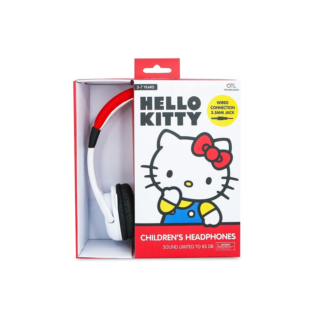 Hello Kitty OTL On-Ear Hörlurar för Barn med 3D-Öron – Max. 85dB - Vit / Röd