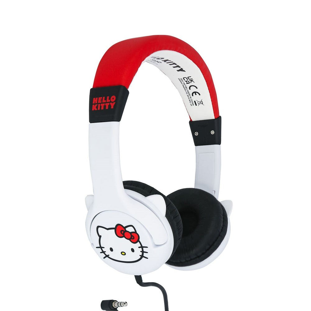 Hello Kitty OTL On-Ear Hörlurar för Barn med 3D-Öron – Max. 85dB - Vit / Röd