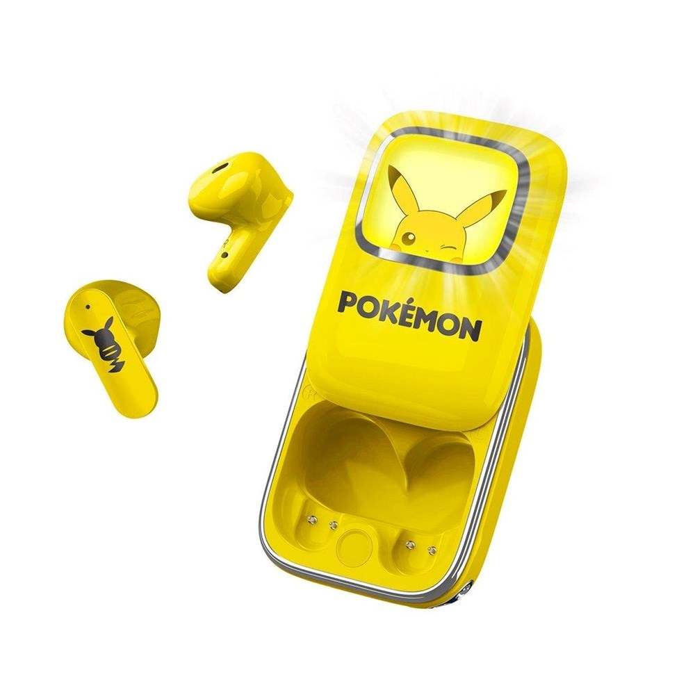 Pikachu OTL True Wireless In-Ear Headset med Uppskjutbart Laddningsfodral - Gul