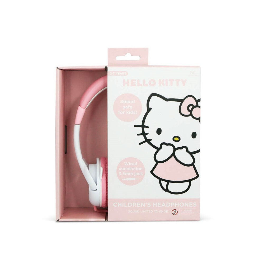 Hello Kitty OTL On-Ear Hörlurar för Barn med 3D-Öron – Max. 85dB - Vit / Rosa