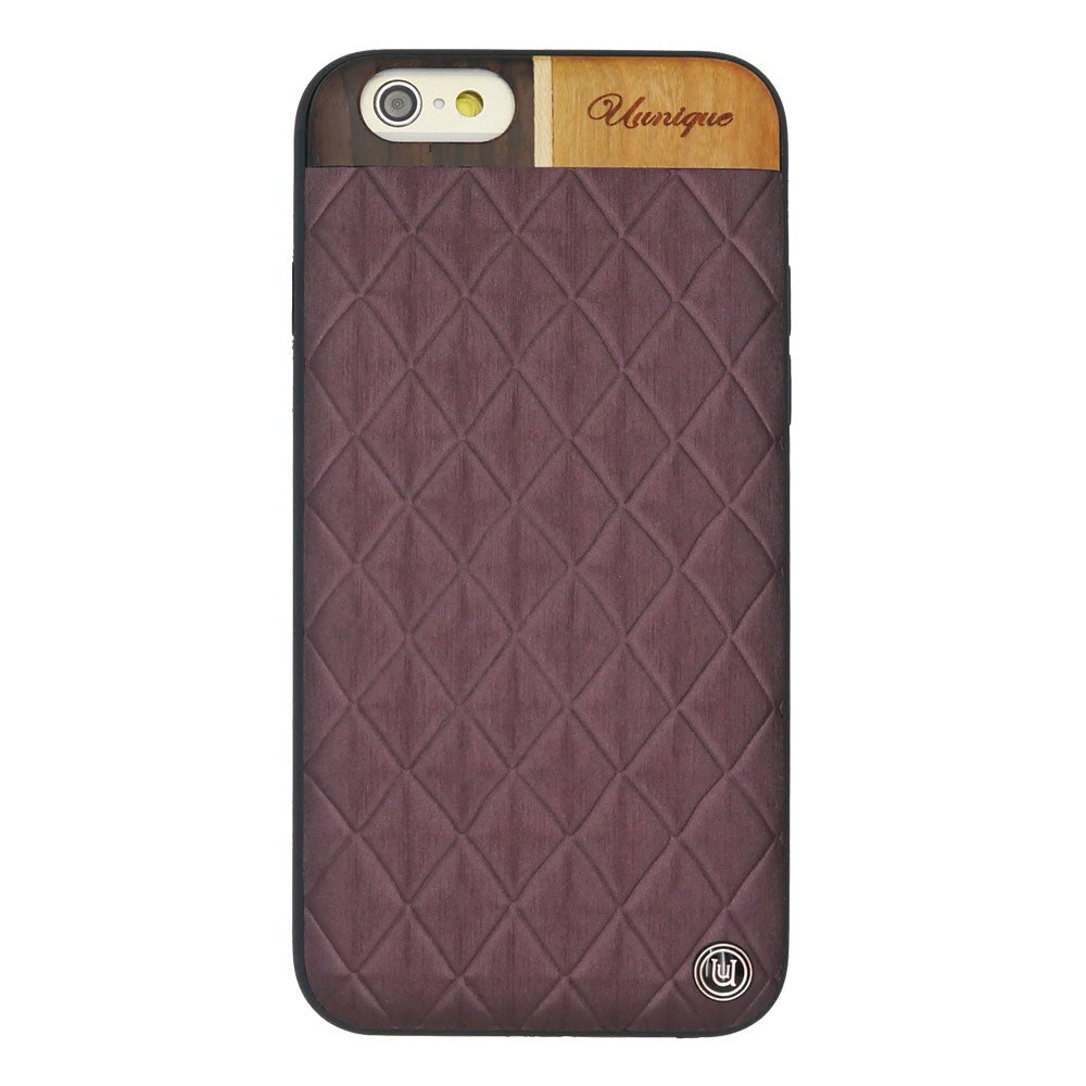 iPhone 6 / 6s Uunique Hard Shell - Designer Plastskal - Embossed Wooden Purple