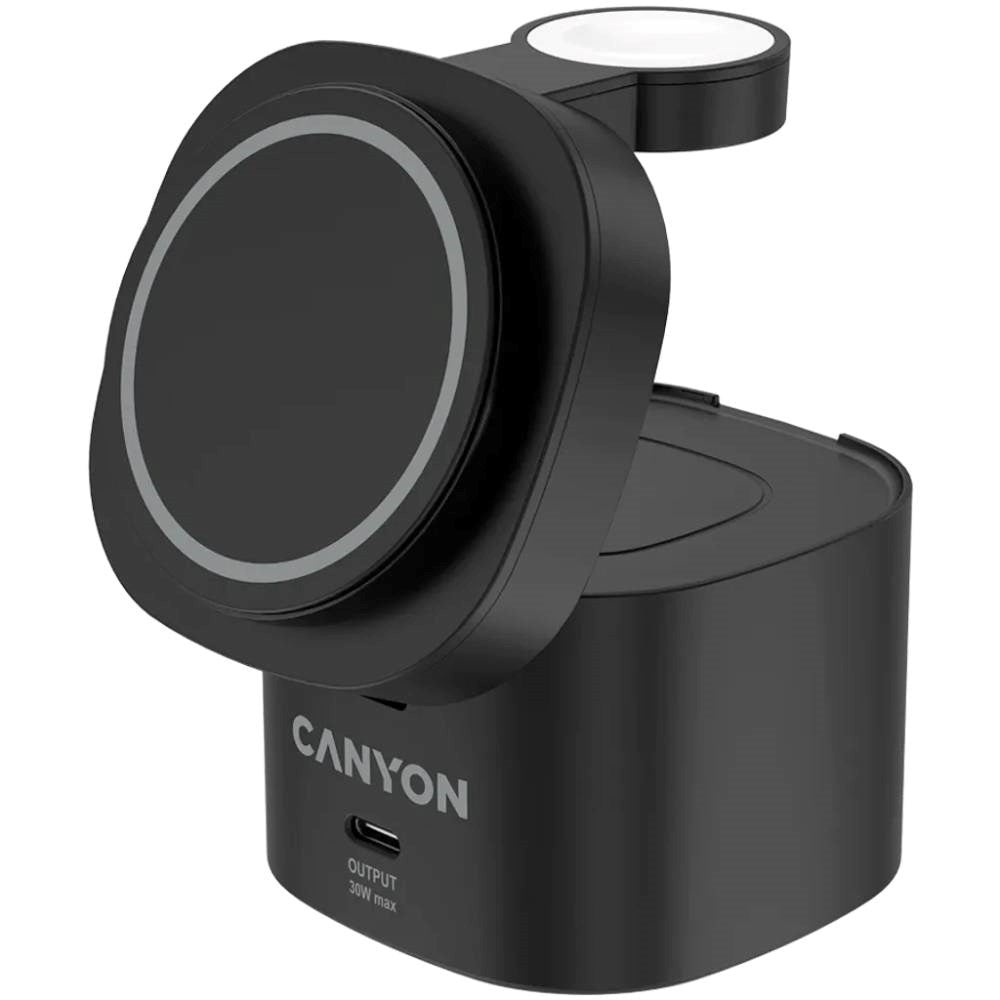 Canyon WCS-205 15W Qi2 2-i-1 Trådlös Laddare - MagSafe Kompatibel - Svart