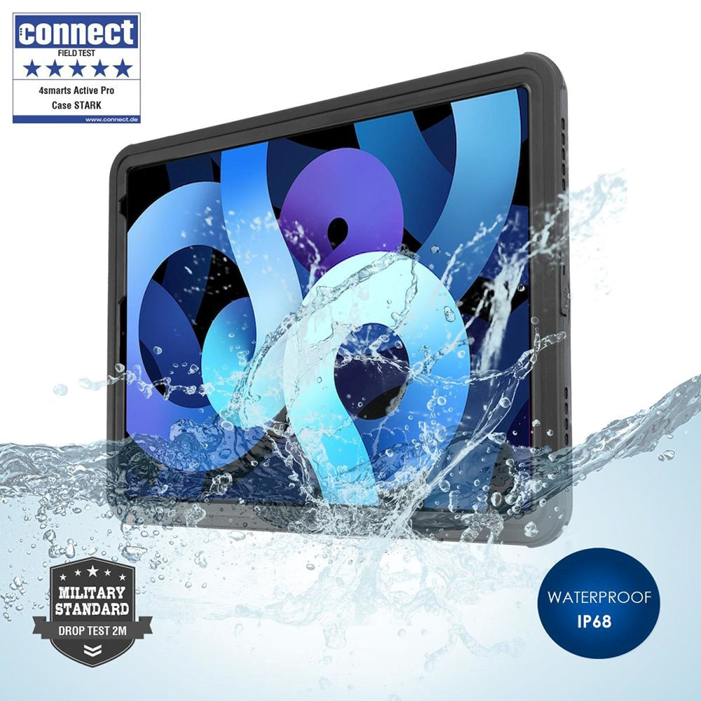 iPad 11" (2025) / iPad 10.9" (2024/2022) 4Smarts Active Pro Rugged Case STARK - Vattentätt Skal - Svart