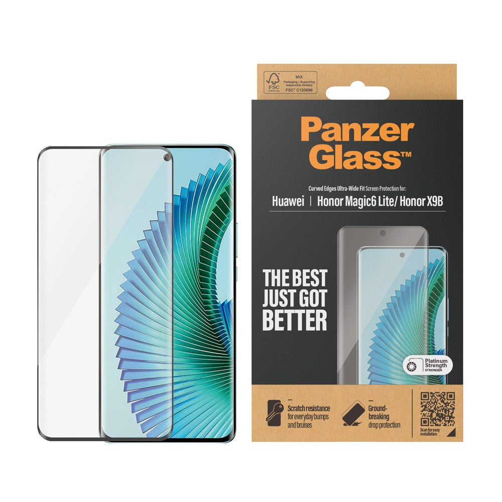Honor Magic 6 Lite / Honor X9B - PanzerGlass Ultra-Wide Fit Skärmskyddsglas - Transparent