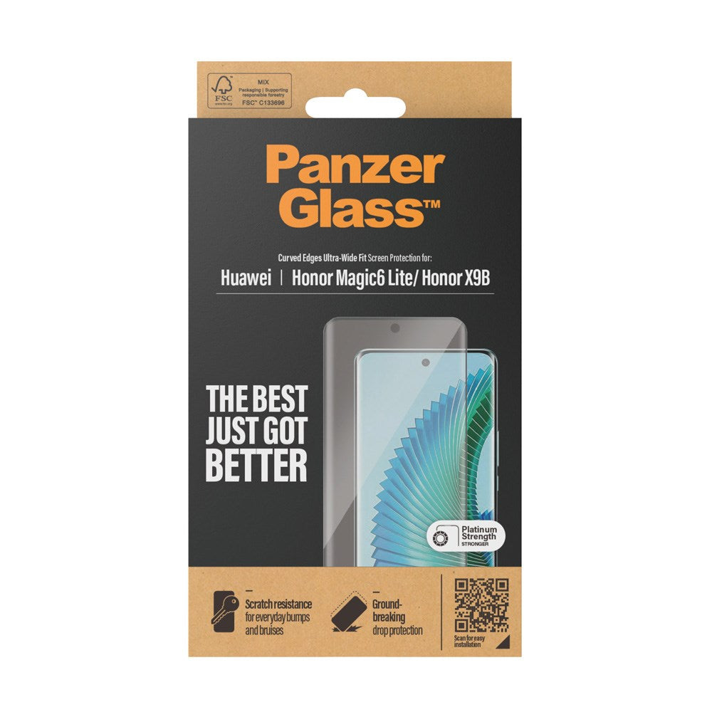 Honor Magic 6 Lite / Honor X9B - PanzerGlass Ultra-Wide Fit Skärmskyddsglas - Transparent