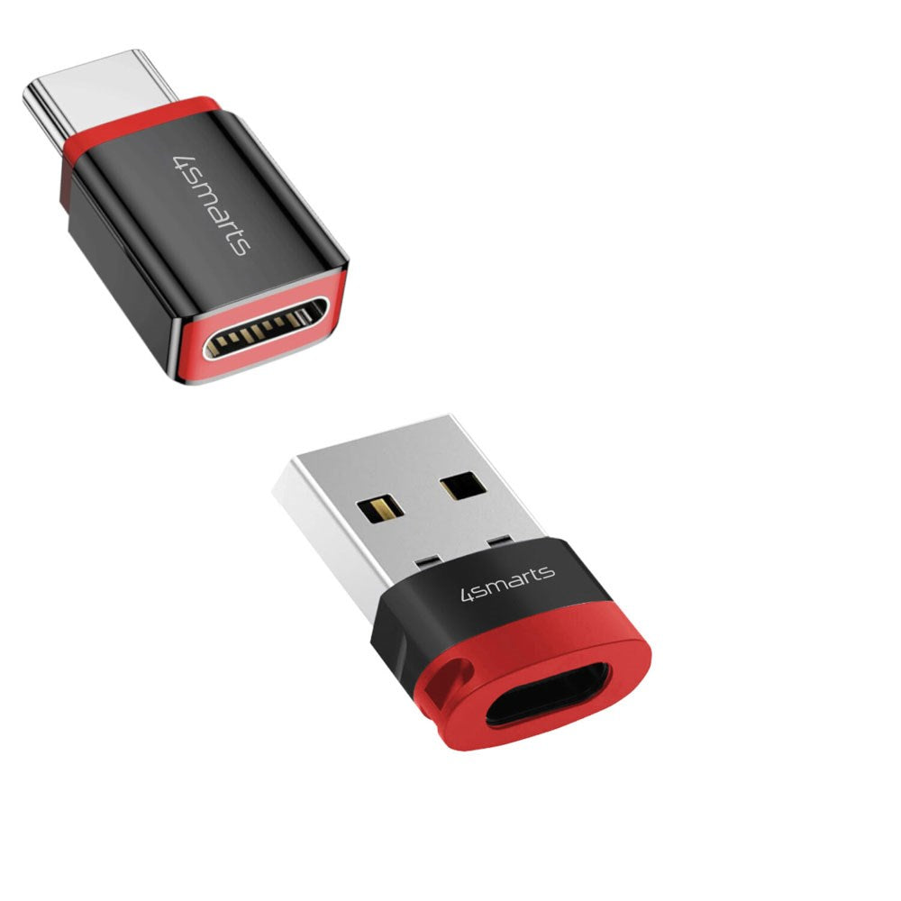 4smarts USB-C till USB-A / USB-C Data Blocker Adapter Set - 2 st - Svart