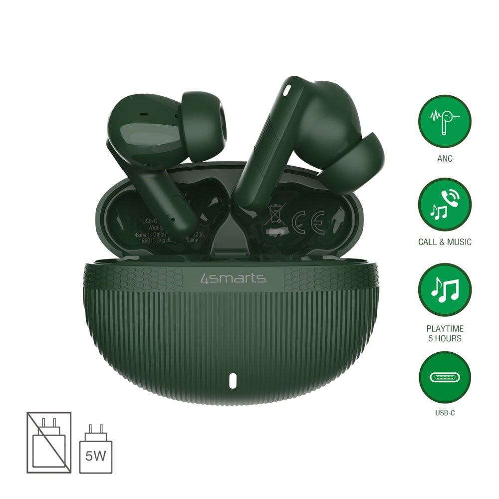 4smarts True Wireless SkyBuds Pro Hörlurar m. Aktiv Brusreducering - In-Ear - Grön