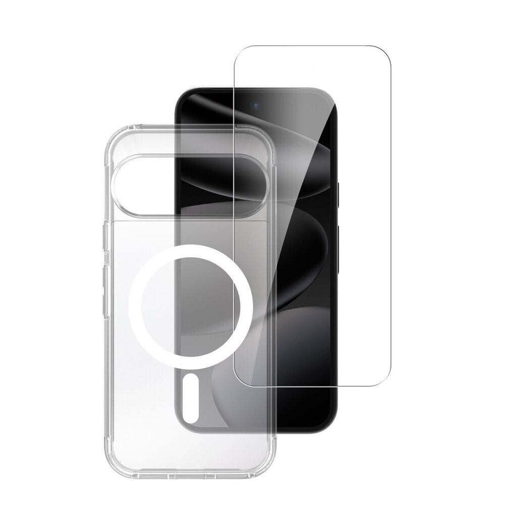 Google Pixel 11 / 11 Pro / 10 / 10 Pro / 9 / 9 Pro 4Smarts 360° Protection Set m. Skal & Skärmskyddsglas - Qi2 Kompatibel - Genomskinlig