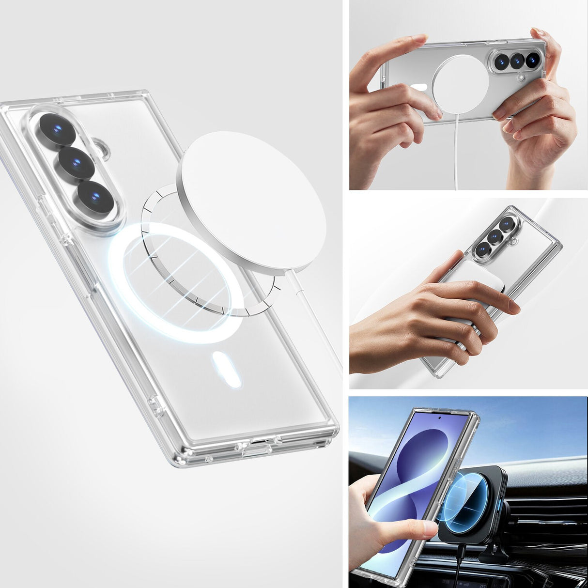 Samsung Galaxy Z Fold8 Ultra 4Smarts 360° Protection Set m. Skal & Skärmskyddsglas - Genomskinlig